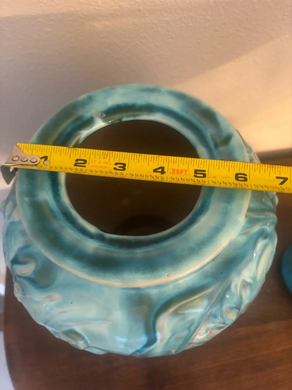 Turquoise Ceramic Decorative Covered Jar - Home Accents